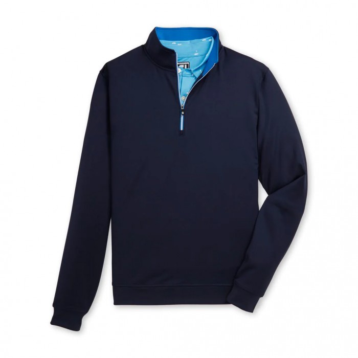 Men\'s Footjoy Half-Zip Pullover Navy | USA-JA4691