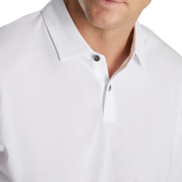 Men's Footjoy Heather Jersey Shirts White | USA-TF4301