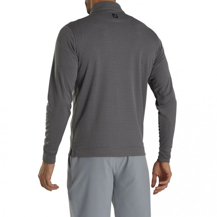 Men's Footjoy Houndstooth Jacquard Quarter-Zip Jacket Black / Coal | USA-DI2704