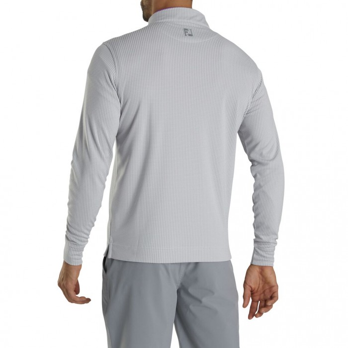 Men's Footjoy Houndstooth Jacquard Quarter-Zip Jacket Grey / White | USA-JV1482