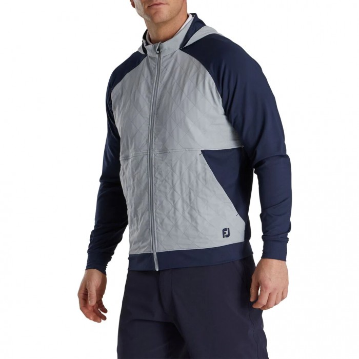 Men's Footjoy Hybrid Hoodie Navy / Grey | USA-IM6491