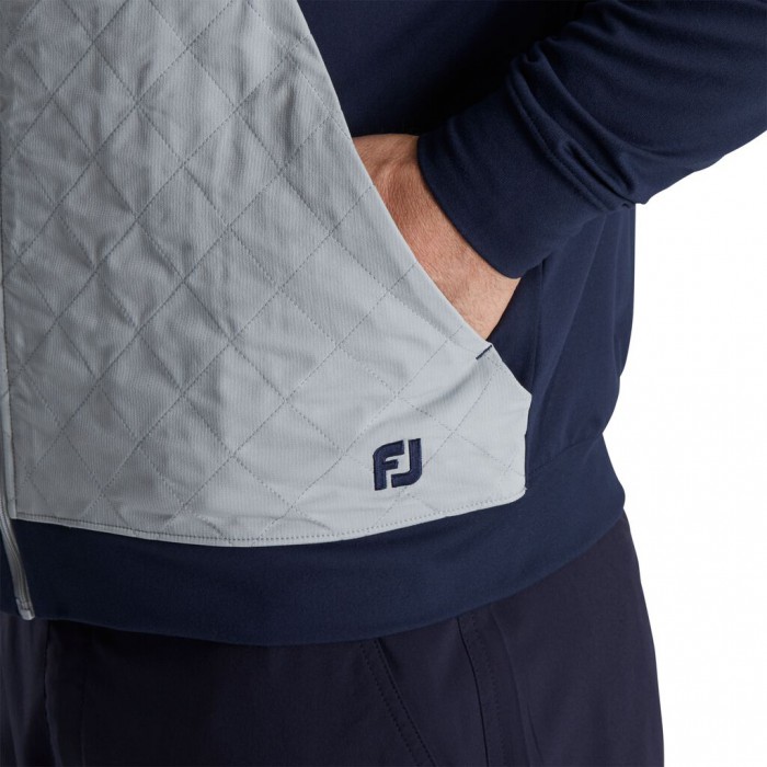 Men's Footjoy Hybrid Hoodie Navy / Grey | USA-IM6491