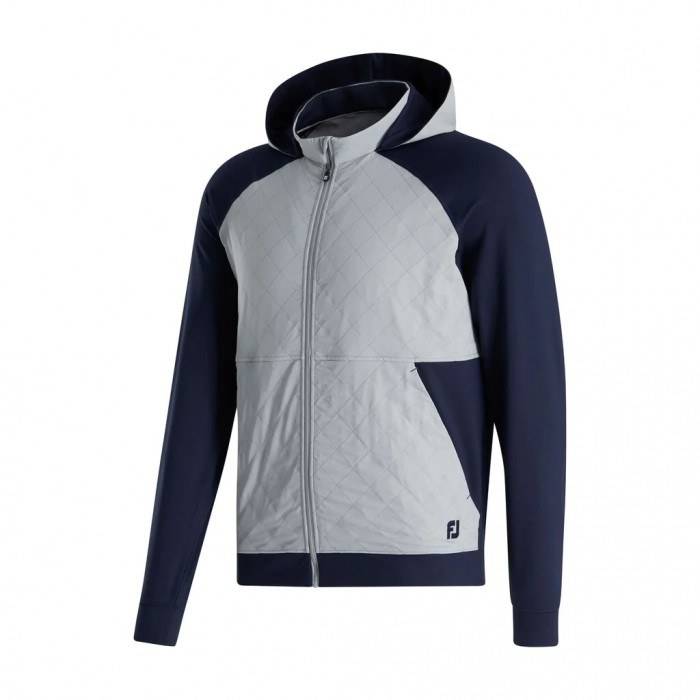 Men\'s Footjoy Hybrid Hoodie Navy / Grey | USA-IM6491