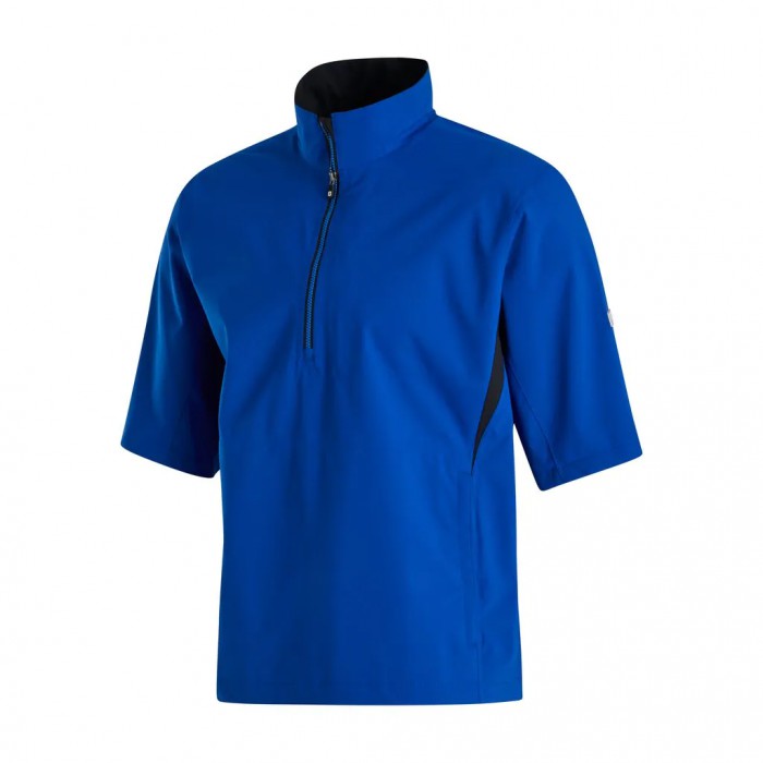 Men\'s Footjoy HydroLite Short Sleeve Shirts Royal / Black | USA-QI7946