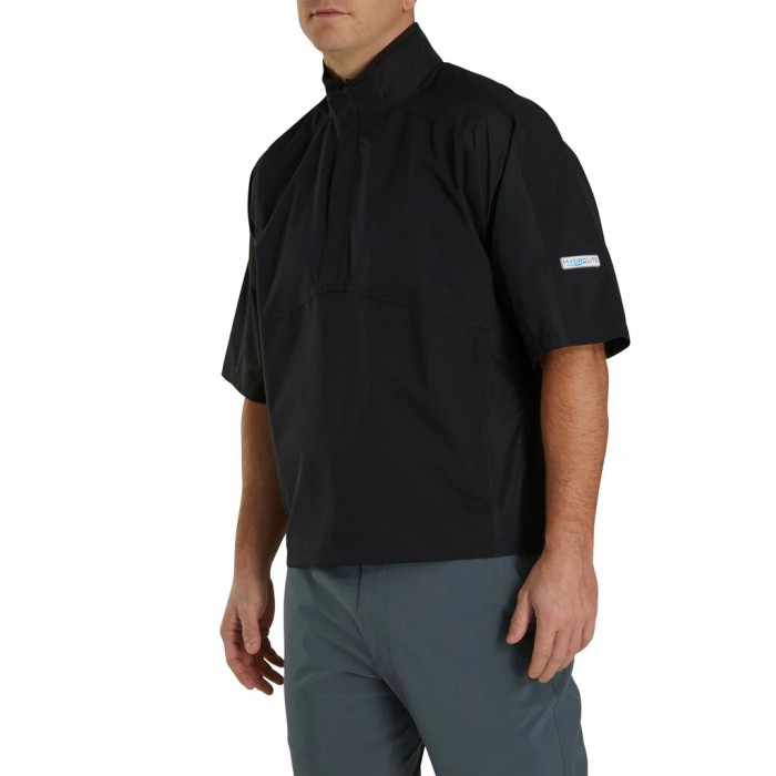 Men\'s Footjoy HydroLite Short Sleeve Shirts Black | USA-WM8490