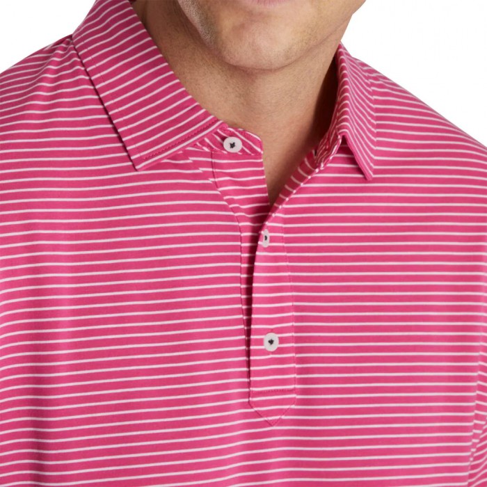 Men's Footjoy Jersey Pencil Stripe Shirts Berry / White | USA-PJ8294