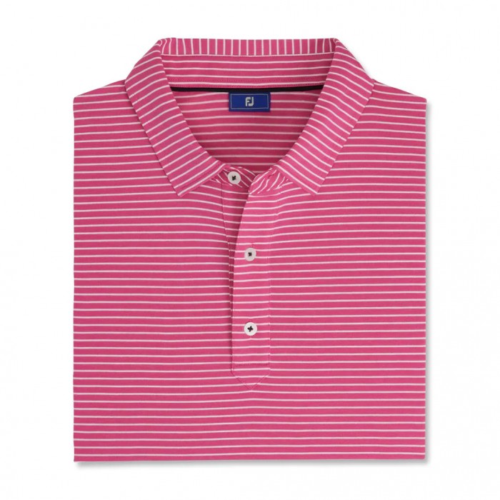 Men\'s Footjoy Jersey Pencil Stripe Shirts Berry / White | USA-PJ8294