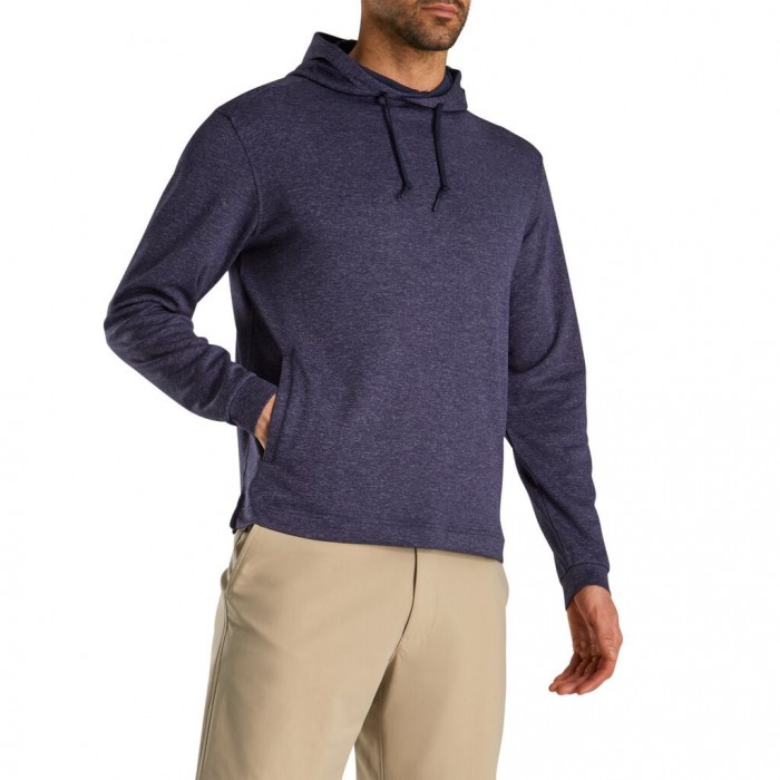 Men's Footjoy Lightweight Hoodie Heather Navy | USA-PZ8173