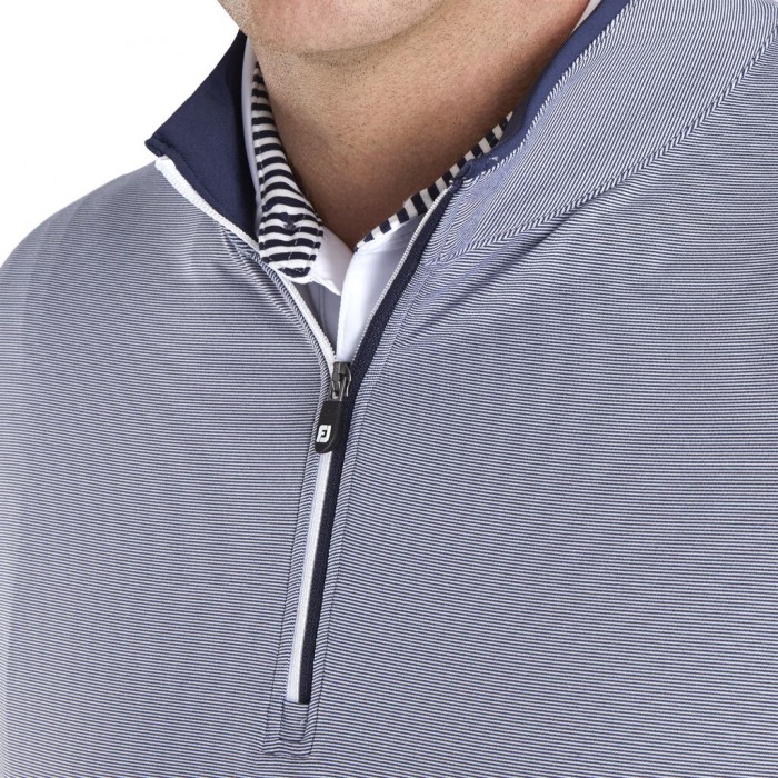 Men's Footjoy Lightweight Quarter-Zip Jacket Navy / White | USA-GB8032