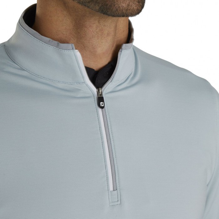 Men's Footjoy Lightweight Quarter-Zip Jacket Grey / Ice Blue | USA-KA8791