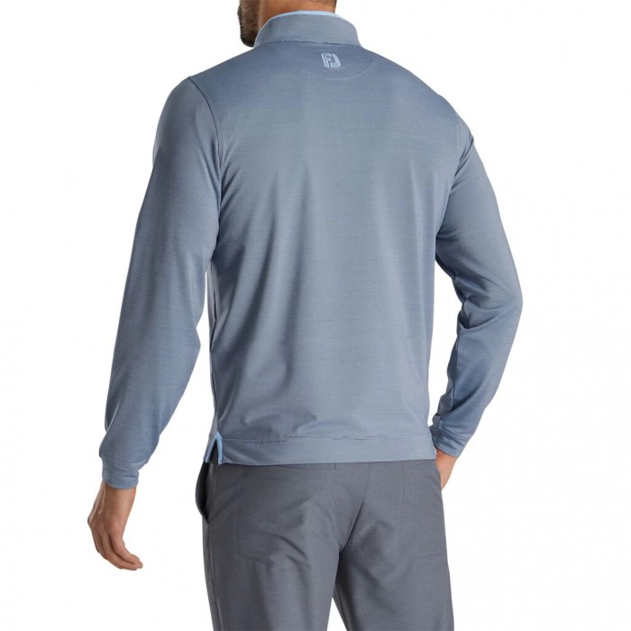 Men's Footjoy Lightweight Quarter-Zip Jacket Navy / Light Blue | USA-MH3087