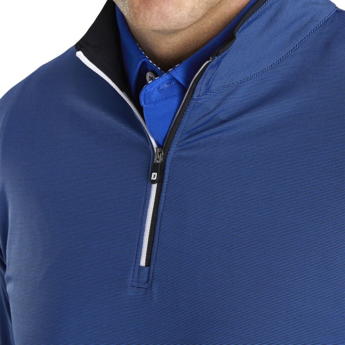 Men's Footjoy Lightweight Quarter-Zip Jacket Black / Royal | USA-QU2148