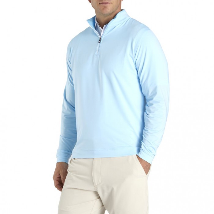 Men's Footjoy Lightweight Quarter-Zip Jacket Light Blue / White | USA-UQ7459