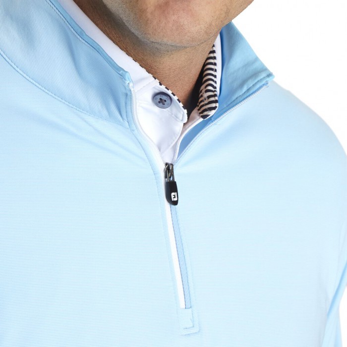 Men's Footjoy Lightweight Quarter-Zip Jacket Light Blue / White | USA-UQ7459