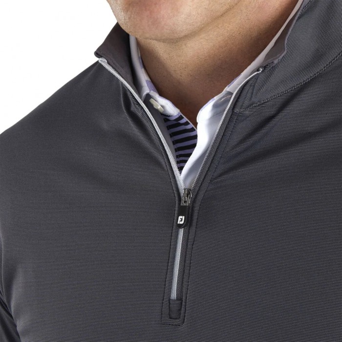 Men's Footjoy Lightweight Quarter-Zip Jacket Heather Charcoal / Black | USA-WX1025