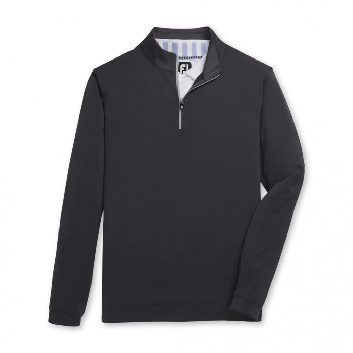 Men\'s Footjoy Lightweight Quarter-Zip Jacket Heather Charcoal / Black | USA-WX1025