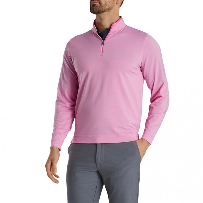 Men's Footjoy Lightweight Quarter-Zip Jacket Hot Pink / White | USA-XU3506