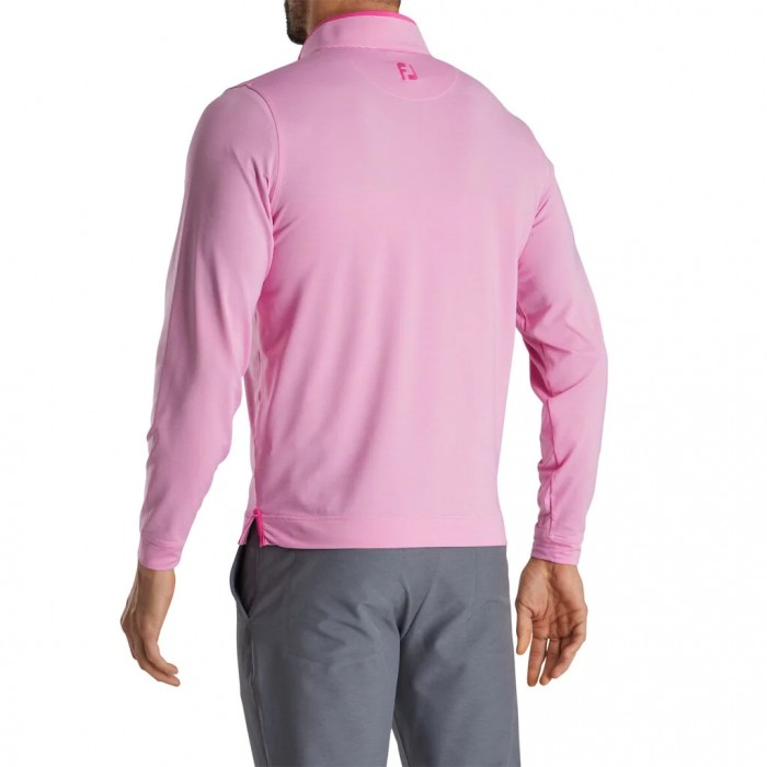 Men's Footjoy Lightweight Quarter-Zip Jacket Hot Pink / White | USA-XU3506