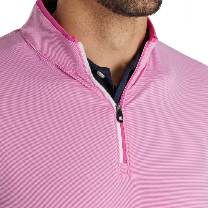 Men's Footjoy Lightweight Quarter-Zip Jacket Hot Pink / White | USA-XU3506