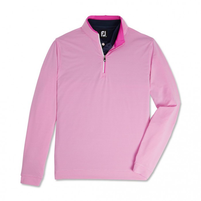 Men\'s Footjoy Lightweight Quarter-Zip Jacket Hot Pink / White | USA-XU3506