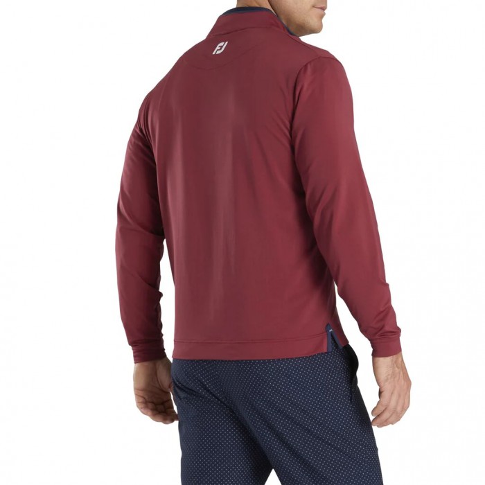 Men's Footjoy Lightweight Quarter-Zip Jacket Red / Navy | USA-ZF5167