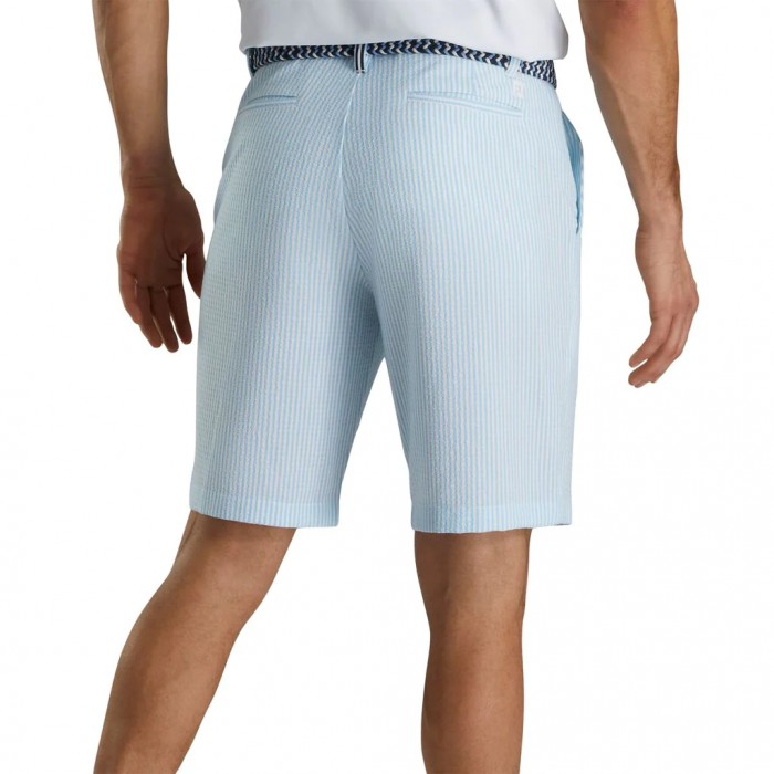 Men's Footjoy Limited Edition Seersucker 10 Inch Inseam Stripe Shorts Shorts Light Blue / White | US