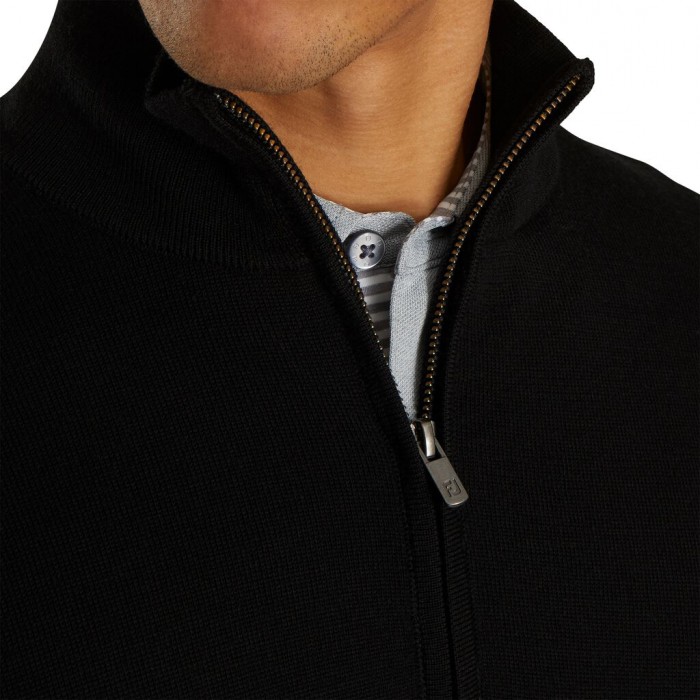 Men's Footjoy Lined Performance Sweater Jacket Black | USA-EB6384