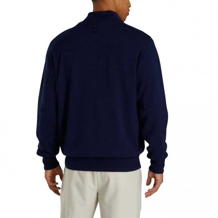 Men's Footjoy Lined Performance Sweater Jacket Navy | USA-TA6370