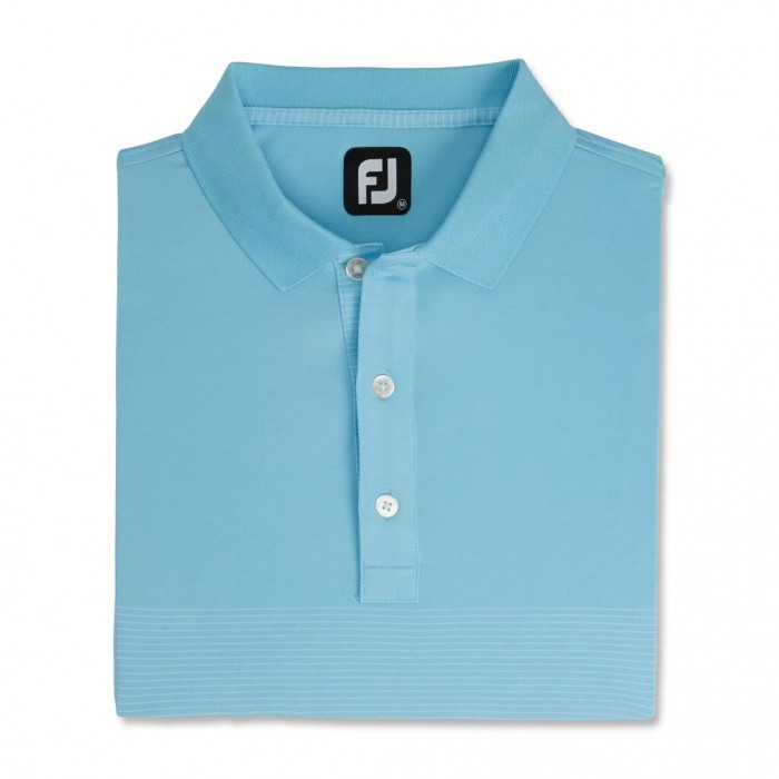 Men\'s Footjoy Lisle Engineered Pin Stripe Self Collar Shirts Light Blue / White | USA-DN6421