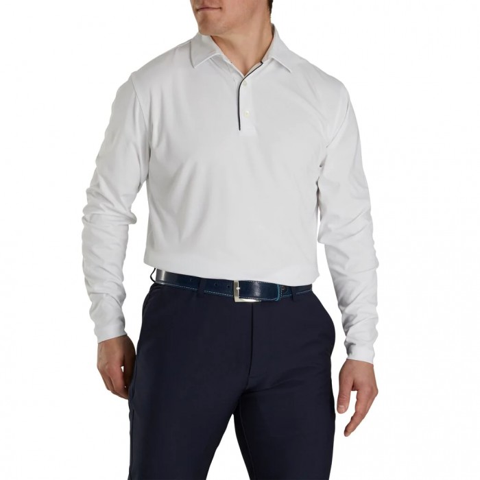 Men's Footjoy Long Sleeve Sun Protection Shirt Shirts White | USA-MJ4783