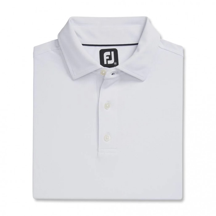 Men\'s Footjoy Performance Stretch Pique Solid Self Collar Shirts White | USA-QT3710