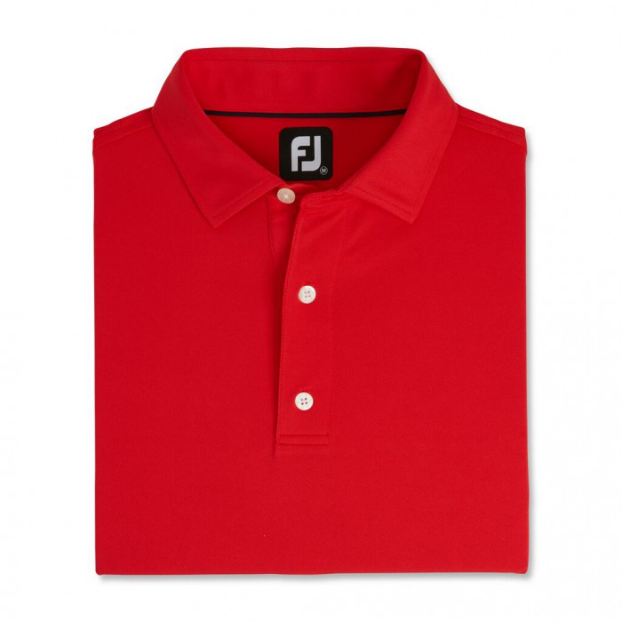 Men\'s Footjoy Performance Stretch Pique Solid Self Collar Shirts Red | USA-WB0275