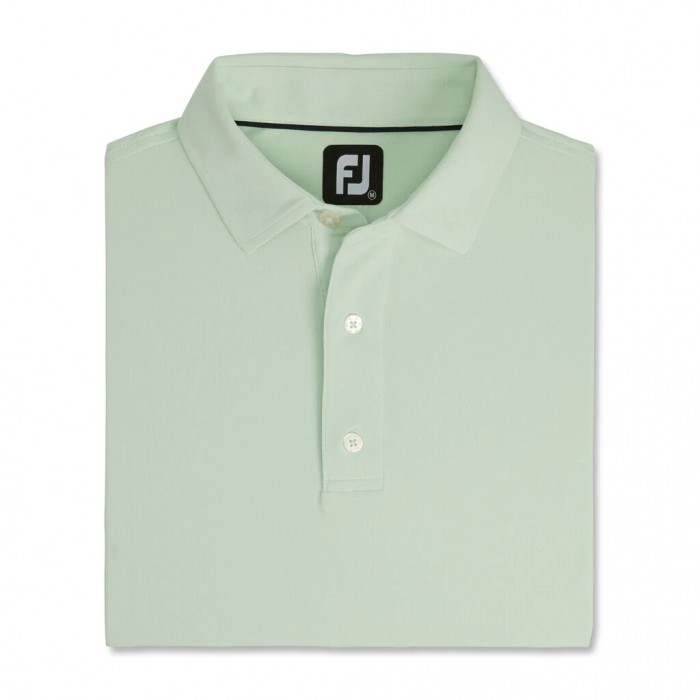 Men\'s Footjoy Performance Stretch Pique Solid Self Collar Shirts Mint | USA-WY0489