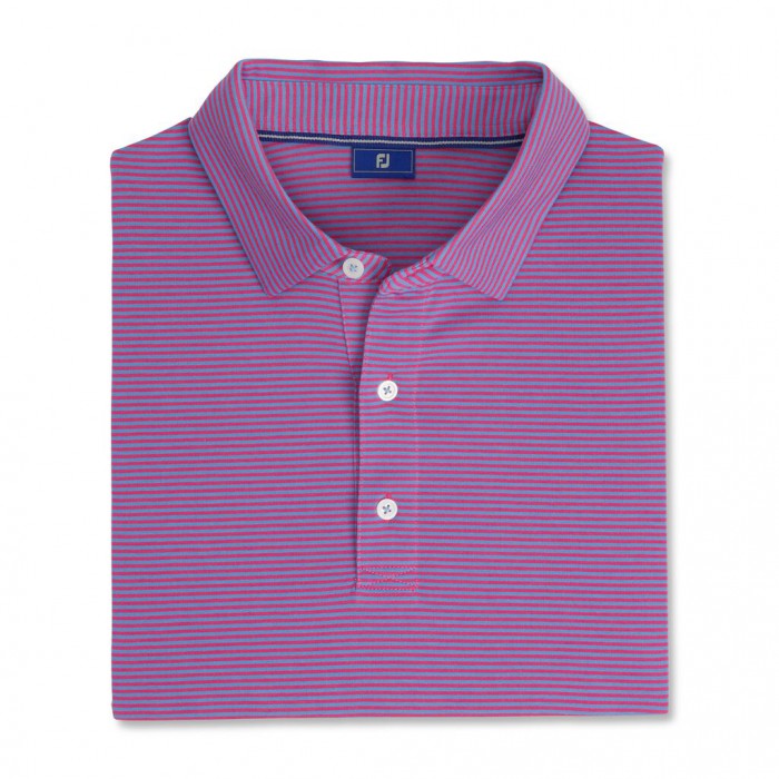 Men\'s Footjoy Pinstripe Jersey Shirts Cornflower / Berry | USA-DV3651