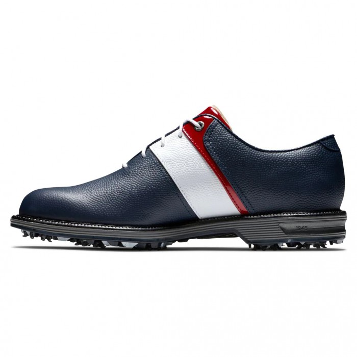 Men's Footjoy Premiere Series - Packard Spiked Golf Shoes Navy Pebble / White Pebble / Red Patent | 