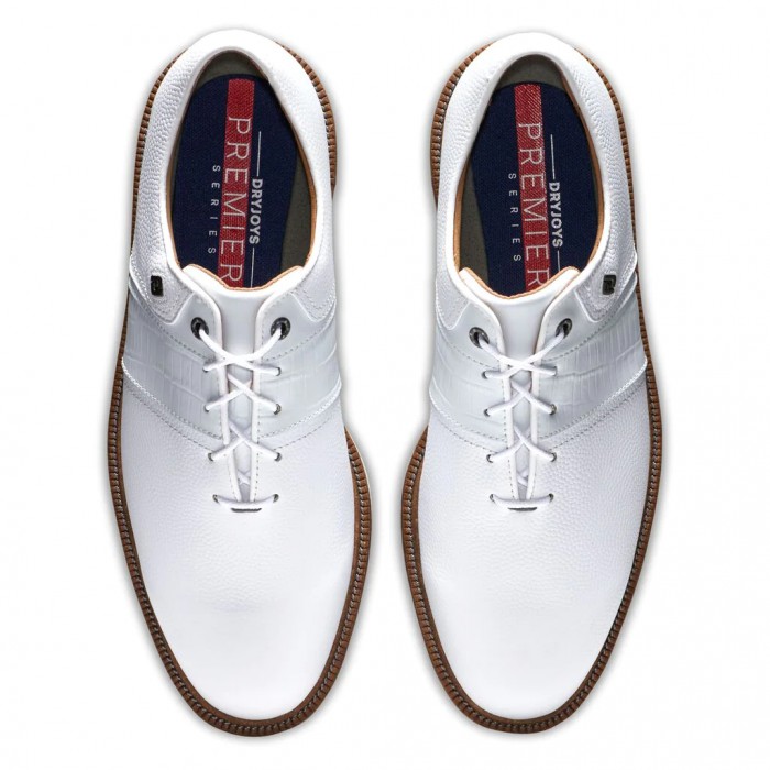 Men's Footjoy Premiere Series - Packard Spiked Golf Shoes White | USA-WK2365