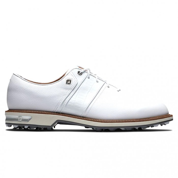 Men\'s Footjoy Premiere Series - Packard Spiked Golf Shoes White | USA-WK2365