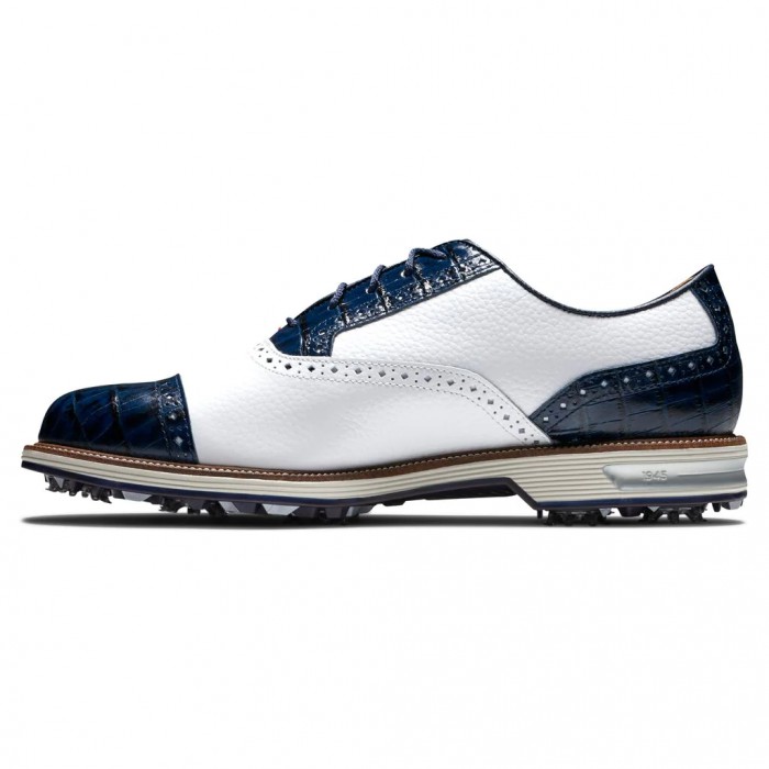 Men's Footjoy Premiere Series - Tarlow Spiked Golf Shoes White / Navy | USA-AW8514