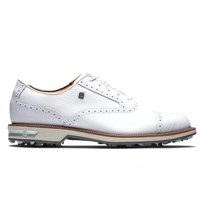 Men\'s Footjoy Premiere Series - Tarlow Spiked Golf Shoes White | USA-KC1564