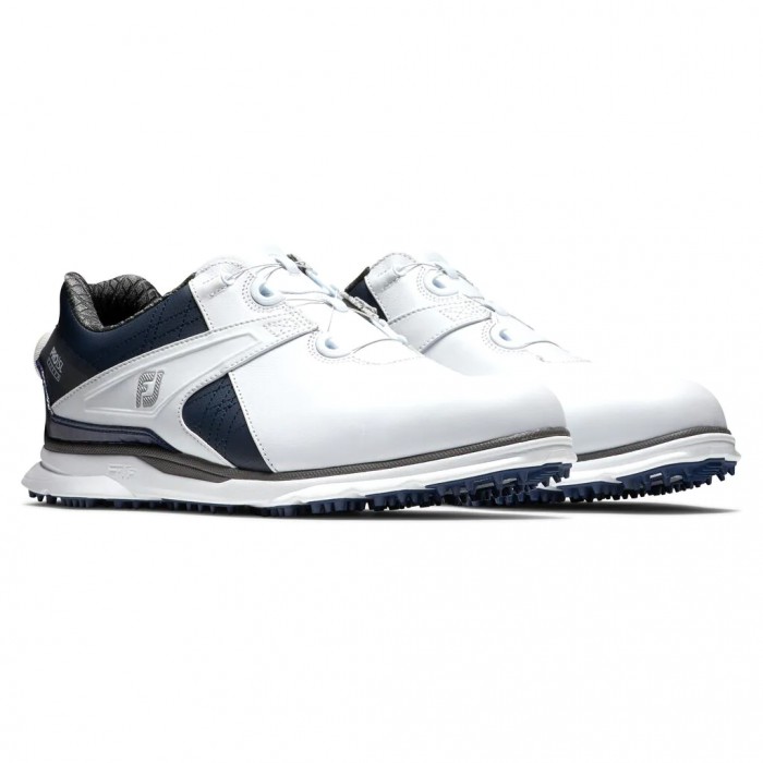 Men's Footjoy Pro|SL Carbon BOA Spikeless Golf Shoes White / Navy | USA-XO8459