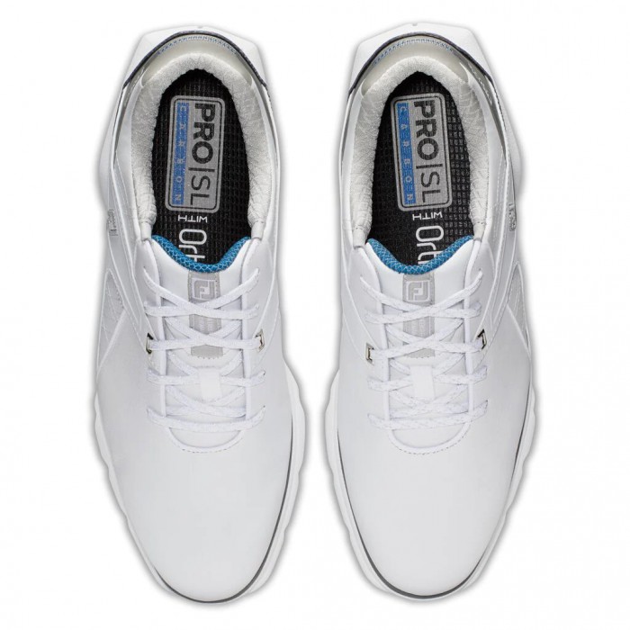 Men's Footjoy Pro|SL Carbon Spikeless Golf Shoes White | USA-QV1098