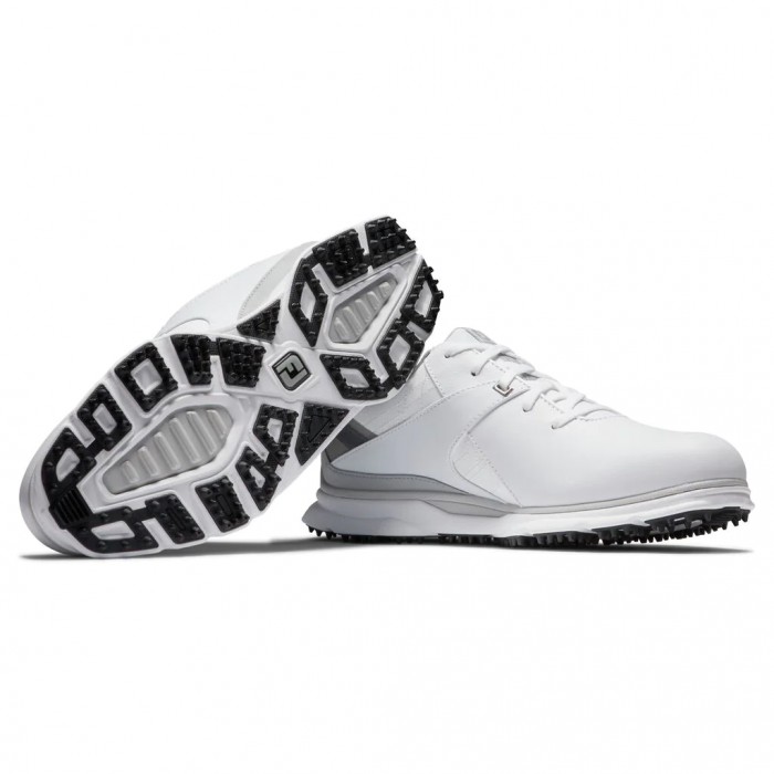 Men's Footjoy Pro|SL Spikeless Golf Shoes White / Grey | USA-CH3129