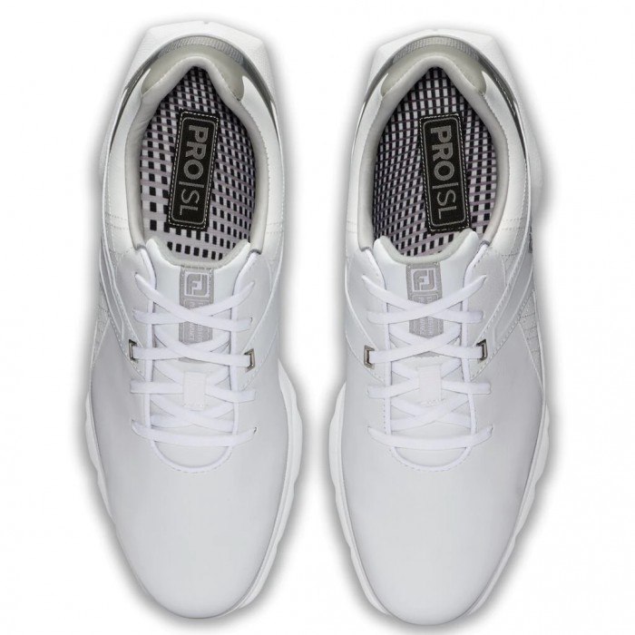 Men's Footjoy Pro|SL Spikeless Golf Shoes White / Grey | USA-CH3129