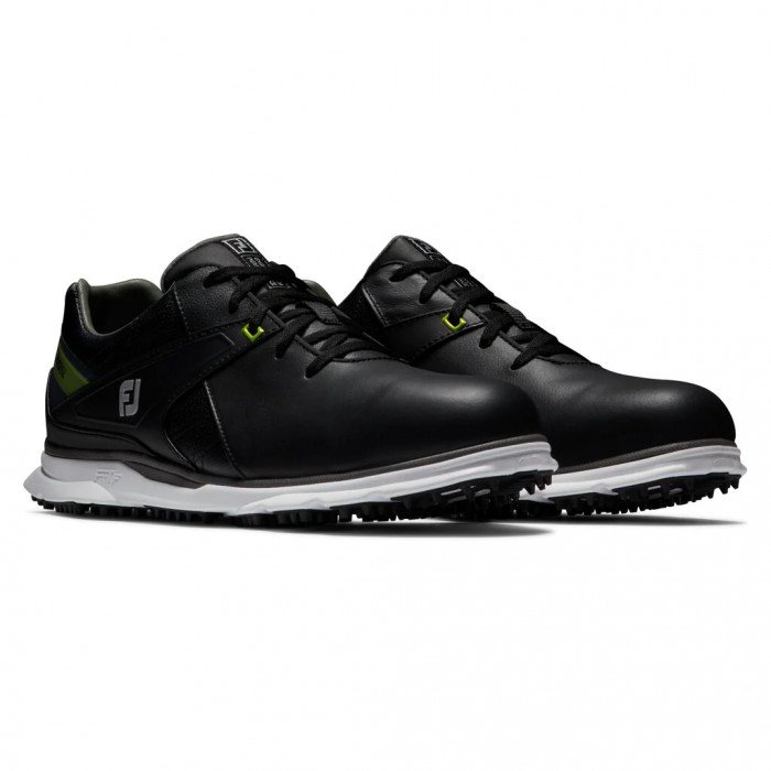 Men's Footjoy Pro|SL Spikeless Golf Shoes Black / Lime | USA-EP4201