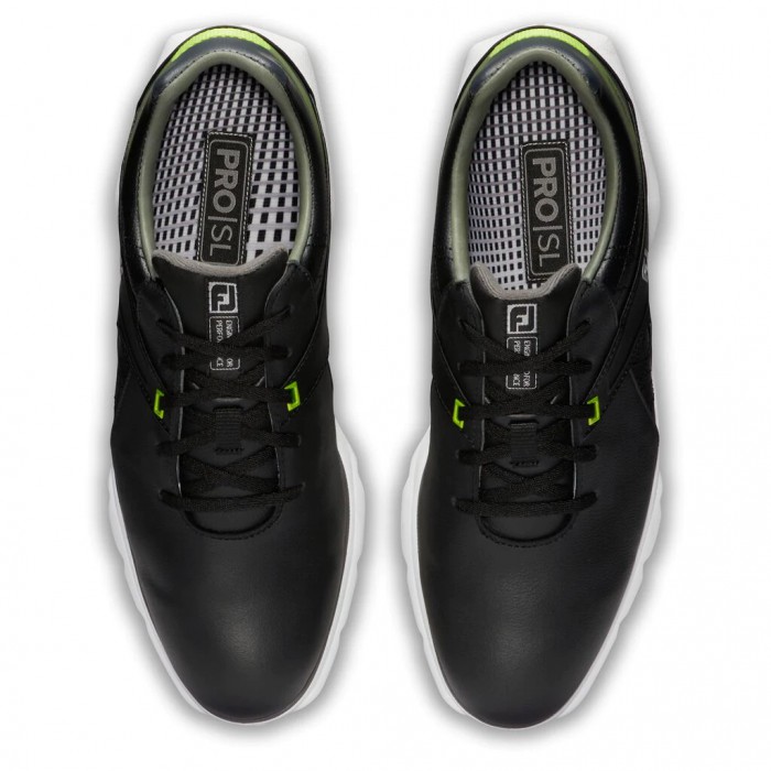 Men's Footjoy Pro|SL Spikeless Golf Shoes Black / Lime | USA-EP4201