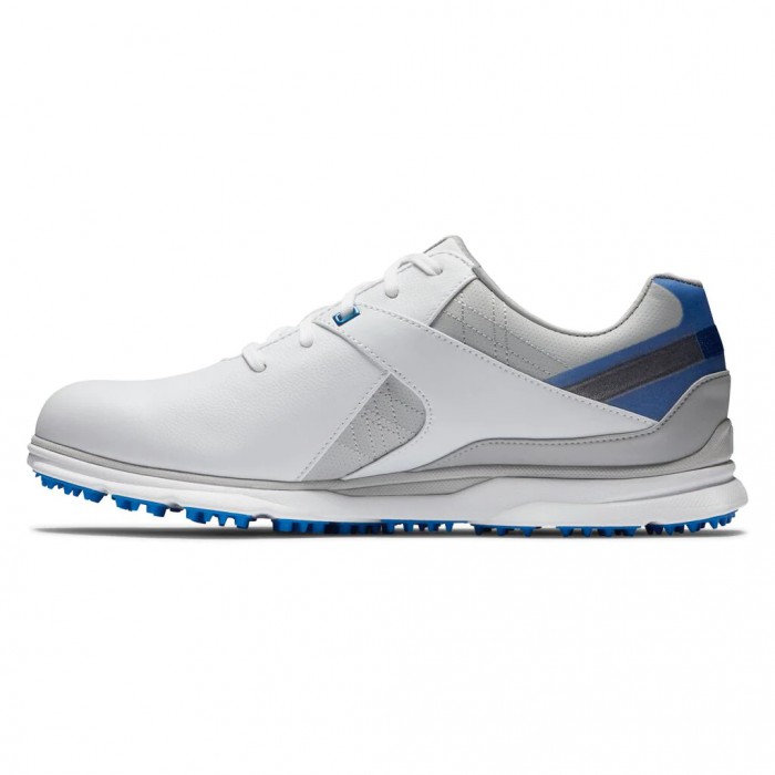 Men's Footjoy Pro|SL Spikeless Golf Shoes White / Blue / Grey | USA-NQ2314