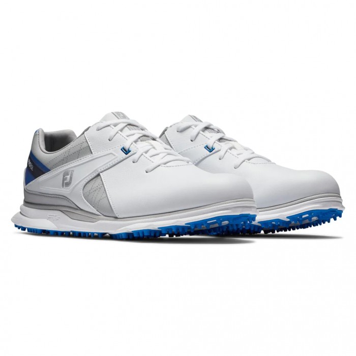 Men's Footjoy Pro|SL Spikeless Golf Shoes White / Blue / Grey | USA-NQ2314