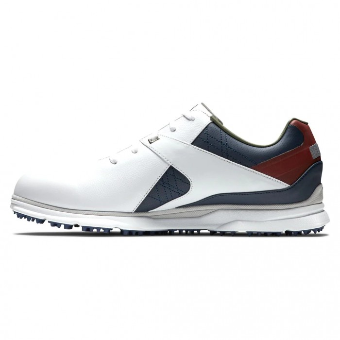 Men's Footjoy Pro|SL Spikeless Golf Shoes White / Navy / Maroon | USA-WB7356