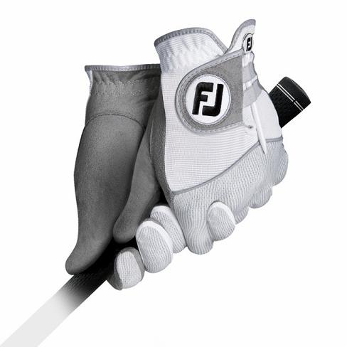 Men's Footjoy RainGrip Golf Gloves White/Grey | USA-BV1432