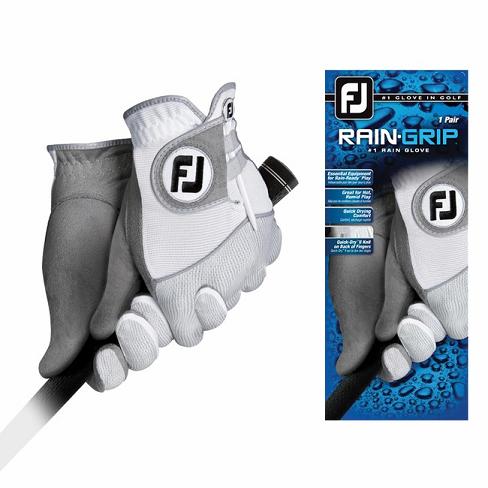 Men\'s Footjoy RainGrip Golf Gloves White/Grey | USA-BV1432